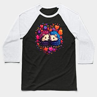 Hedgehog Couple Valentine Baseball T-Shirt